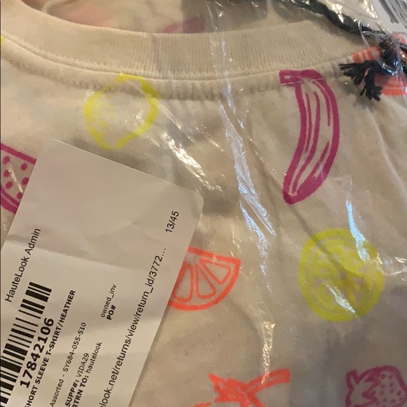 CircleX Heather Oatmeal Fruit Print Neon Shirt - Picture 9 of 9